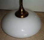 hanglamp, messing en melkglas, Ophalen of Verzenden, Gebruikt, Glas, 75 cm of meer