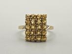 Gouden Vintage ring edelsteen saffier en diamanten. 2025/813, ., Geel, Ophalen of Verzenden, Zo goed als nieuw