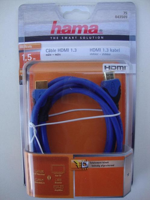 HAMA HDMI KABEL 1,5 METER HIGH SPEED VERGULD HDTV HD TV, Audio, Tv en Foto, Audiokabels en Televisiekabels, Nieuw, HDMI-kabel