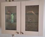Keukenkast / Wandkast, wit, glazen deuren, Ophalen, Gebruikt, Wit, 50 tot 100 cm