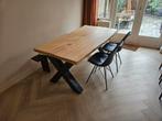 Boomstam eettafel 185 x95, Ophalen, Gebruikt, 100 tot 150 cm, 150 tot 200 cm