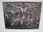 H.Bekman Inktets Dood en herrijzenis van Jezus uit limburg, Antiek en Kunst, Kunst | Etsen en Gravures, Verzenden