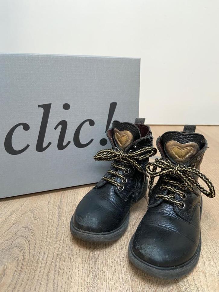 Zwarte schoenen/laarsjes, meisje, Clic!, maat25, Kinderen en Baby's, Kinderkleding | Schoenen en Sokken, Gebruikt, Schoenen, Meisje