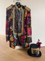 Carnavalsjas heren met hoed, pailetten maat 50, Kleding | Heren, Carnaval, Maat 48/50 (M), Ophalen of Verzenden, Zo goed als nieuw