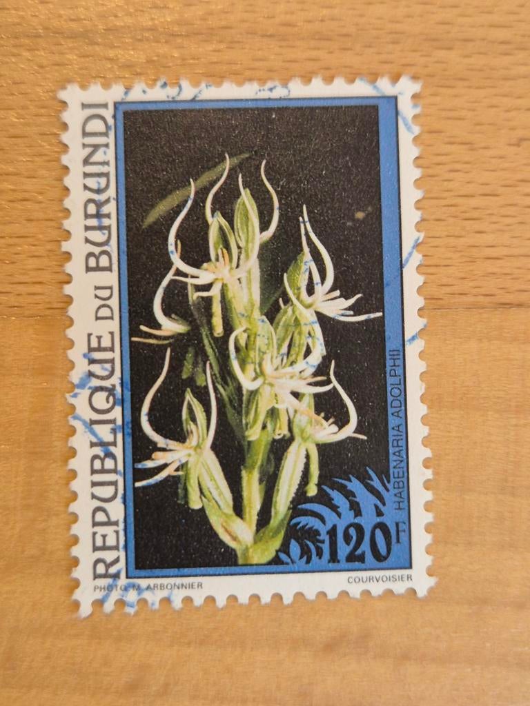 Burundi 1995 bloem, Ophalen of Verzenden, Gestempeld, Dier of Natuur