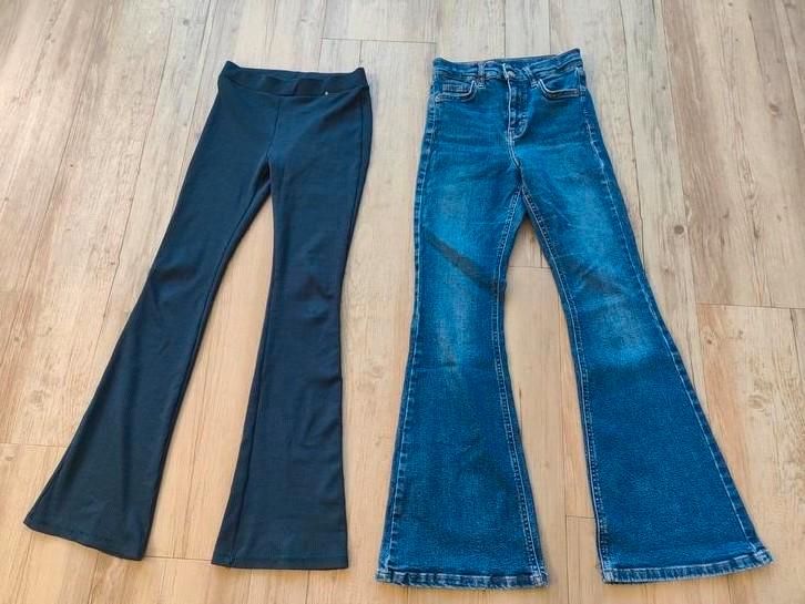 2 Flared spijkerbroek en broek Meisje 146 152 158, Kinderen en Baby's, Kinderkleding | Maat 146, Zo goed als nieuw, Ophalen of Verzenden