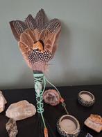 Smudge waaier/ Featherfan met ruwe fucksiet, Ophalen of Verzenden