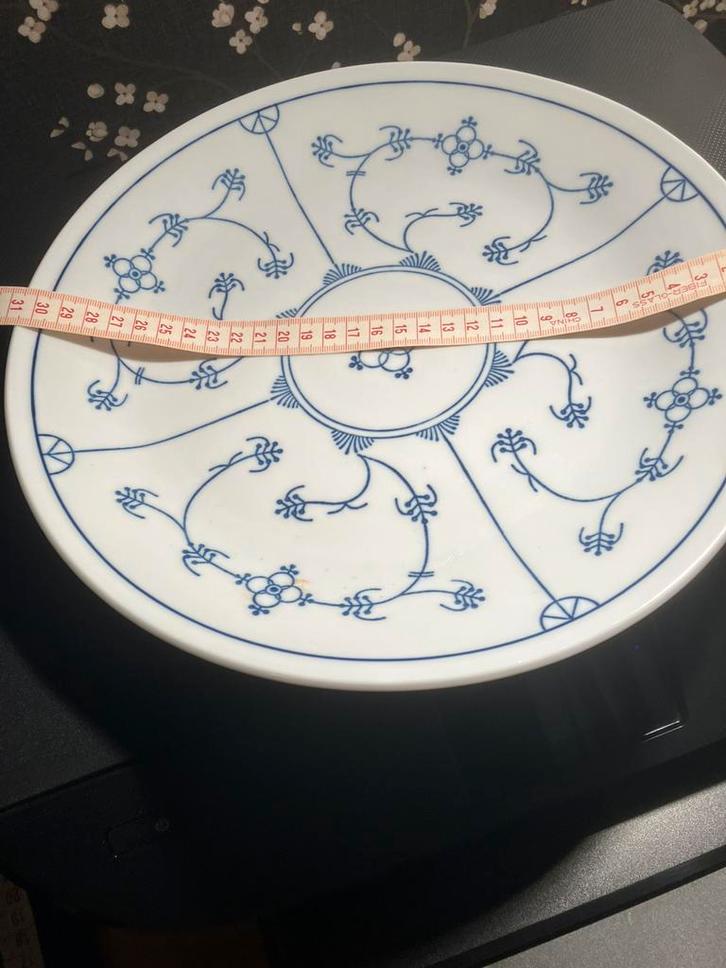 Grote gebakschaal/vlaaischotel Jäger porselein, Antiek en Kunst, Antiek | Porselein, Ophalen of Verzenden