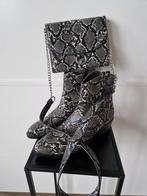 Slangenprint Enkellaarsjes met tasje, Zwart, Lage of Enkellaarzen, Nieuw, Ophalen of Verzenden