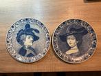 2 Delfts Holland Handwerk Borden Rembrandt & Saskia, Ophalen of Verzenden