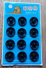 Nieuw: 12 grote zwarte drukknopen op kaart, Ophalen of Verzenden, Nieuw, Overige typen