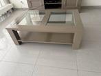 Salontafel Rechthoekig met Glas, Ophalen, Gebruikt, 100 tot 150 cm, Glas