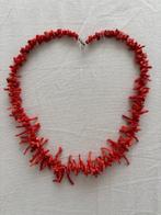 Vintage bloedkoralen ketting., Sieraden, Tassen en Uiterlijk, Kettingen, Ophalen of Verzenden, Zo goed als nieuw, Oranje, Overige materialen