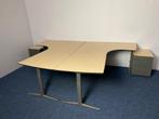 Bureau Ahrend Mehes duo-set, ahorn blad, 200 x 280 cm., Huis en Inrichting, Bureaus, Ophalen, In hoogte verstelbaar, Gebruikt