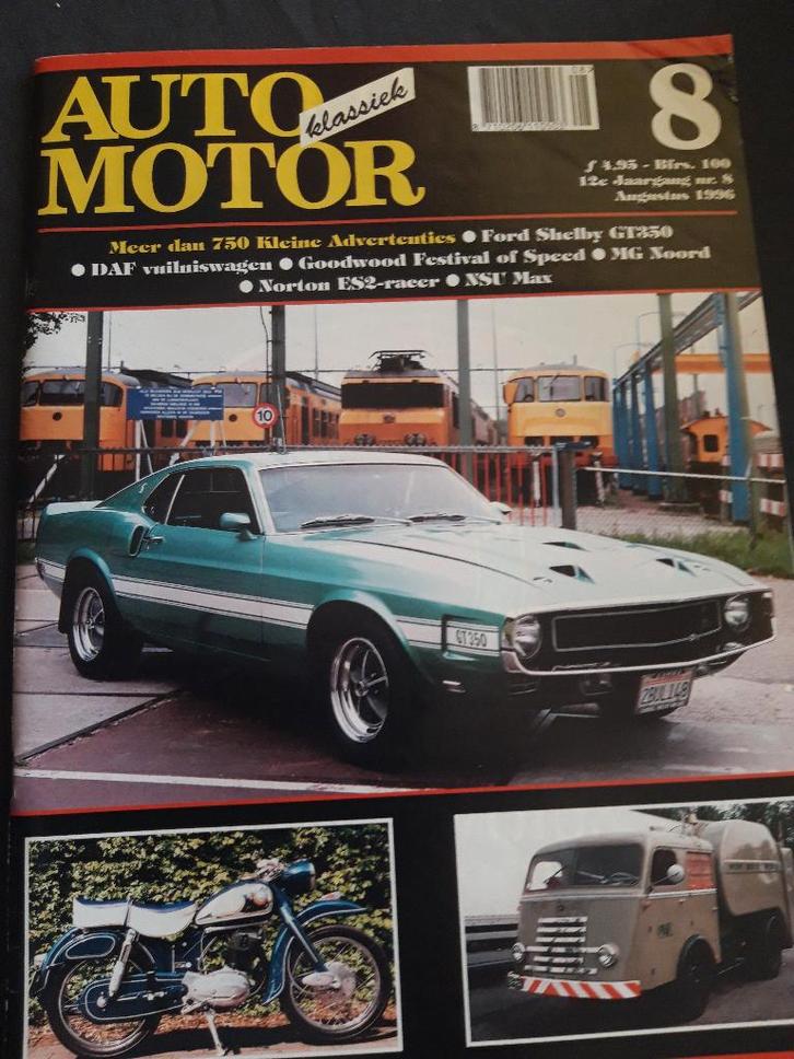 Auto Motor Klassiek 8-1996 – Shelby GT350 - DAF vuilniswagen, Boeken, Auto's | Folders en Tijdschriften, Zo goed als nieuw, Algemeen