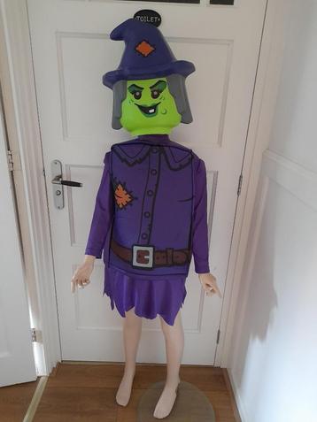 Verkleedkleren: lego Heks met masker maat 128/140 beschikbaar voor biedingen