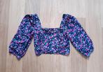 Mooie, gebloemde crop top, maat M, Maat 38/40 (M), Zara, Paars, Ophalen of Verzenden