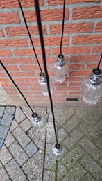 Vintage retro cascade hanglamp 5 glazen kelken, Huis en Inrichting, Lampen | Hanglampen, Ophalen of Verzenden, Minder dan 50 cm