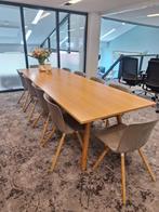 Gispen tafel TEAM Wood round met 10 Gispen Nomi wood stoelen, Ophalen, Gebruikt, Gispen, 8 stoelen of meer