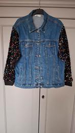Glitter spijkerjas Glitter mouwen, Ophalen of Verzenden, Zo goed als nieuw, Maat 42/44 (L), Blauw