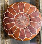 Marokkaanse / Arabische leren poef, Minder dan 50 cm, Rond, Nieuw, Leer