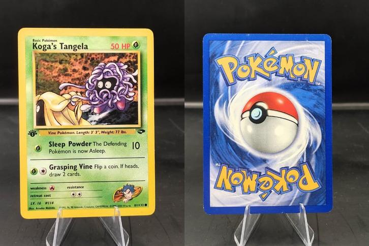 Koga's Tangela (GC 81) 1st ed, Hobby en Vrije tijd, Verzamelkaartspellen | Pokémon, Zo goed als nieuw, Losse kaart, Ophalen of Verzenden