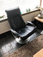 leren zwarte draaisfauteui, Huis en Inrichting, Stoelen, Ophalen, Zwart, Zo goed als nieuw, Eén