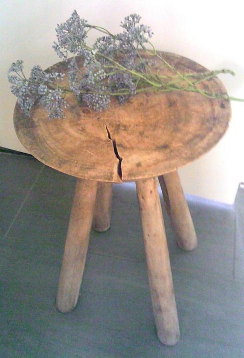 Robuuste oude melkkruk zit kruk planten kruk, Antiek en Kunst, Curiosa en Brocante, Ophalen