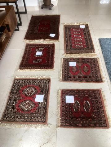Wollen “ persische en overig” kleedjes, 6 stuks beschikbaar voor biedingen
