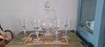 Mooie vintage karaf met wijnglazen, Antiek en Kunst, Antiek | Glas en Kristal, Ophalen of Verzenden
