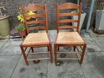 eiken houten rieten stoelen, Ophalen, Gebruikt, Twee, Bruin