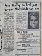 Peter Maffay in Nederlandse top tien (krant 1971), Nederland, 1960 tot 1980, Knipsel(s), Ophalen of Verzenden