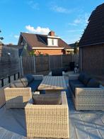 Grote luxe 8 p. all weather lounge-dining set incl. parasol, Ophalen, Bank, Zo goed als nieuw, Loungeset