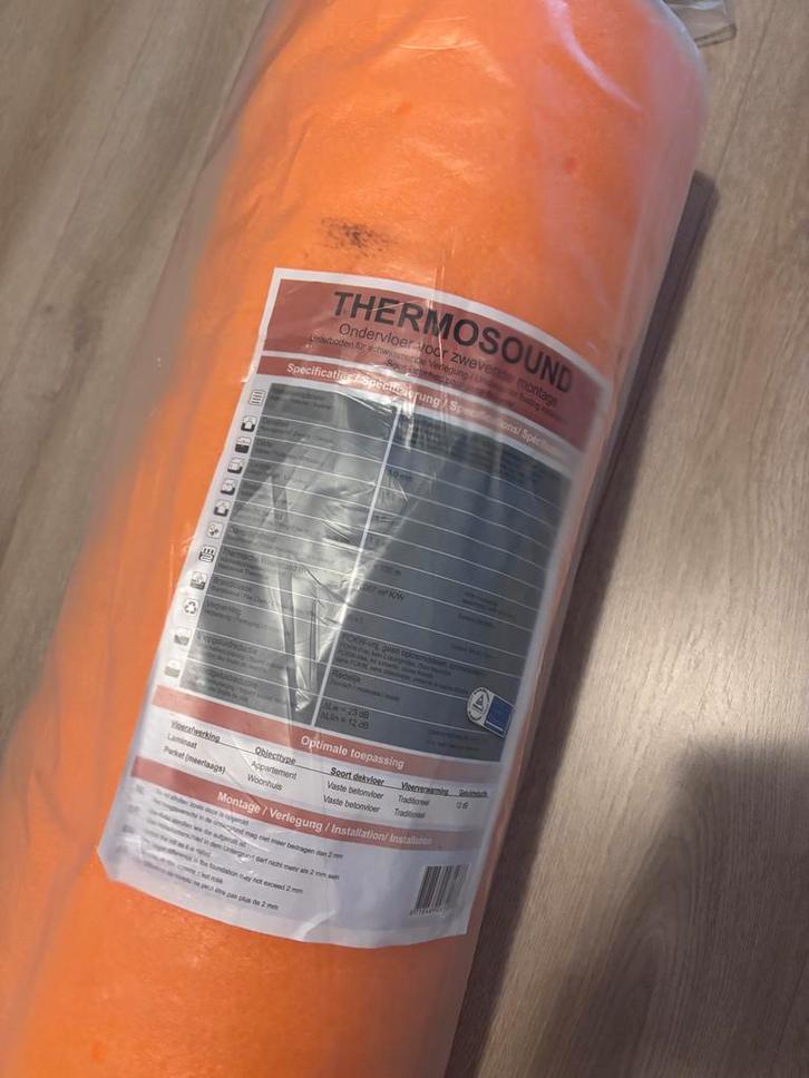 Ondervloer - 15m2 - Thermosound 12db (Nieuw in verpakking), Doe-het-zelf en Verbouw, Isolatie en Afdichting, Nieuw, Vloerisolatie