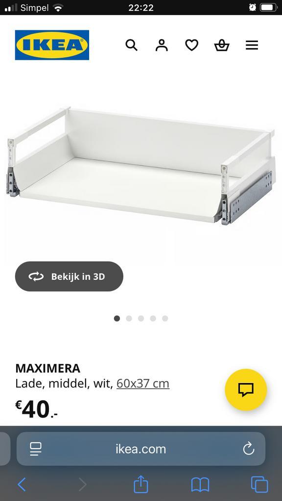 Maximera ikea lade laad 60x37 onder gootsteen, Huis en Inrichting, Kasten | Kledingkasten, Zo goed als nieuw, Minder dan 100 cm