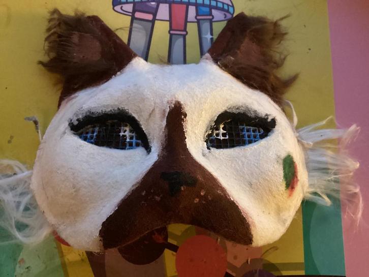 Siamese kat Therian masker, Hobby en Vrije tijd, Kostuums, Theaterbenodigdheden en LARP, Zo goed als nieuw, Overige typen, Ophalen of Verzenden