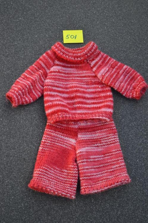 Mooi gebreid jongens pakje NR 501, Verzamelen, Poppen, Zo goed als nieuw, Kleertjes, Ophalen of Verzenden