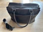 Donkerbruine leren laptoptas Burkely, Computers en Software, Laptoptassen, Ophalen of Verzenden, 15 inch, Gebruikt, Schoudertas