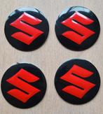 Set van 4 aluminium Suzuki wieldopstickers / naafkapstickers, Auto diversen, Wieldoppen, Ophalen of Verzenden, Nieuw
