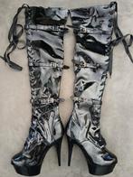 Laklaarzen stilleto plateau high heels overknees, Verzenden, Nieuw, Zwart
