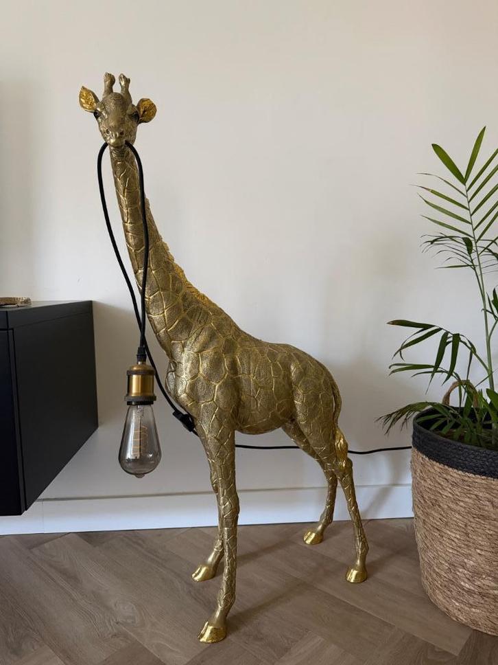 Gouden giraflamp, Huis en Inrichting, Lampen | Tafellampen, Nieuw, 75 cm of meer, Overige materialen, Ophalen