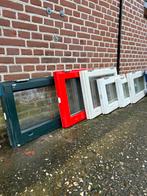Hardhouten nieuwe uitzetramen, Doe-het-zelf en Verbouw, Ophalen, Gevelraam of Ruit, 80 tot 120 cm, Nieuw