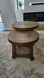 Houten salontafels, Huis en Inrichting, Tafels | Salontafels, Ophalen, 50 tot 100 cm, Rond, 50 tot 100 cm