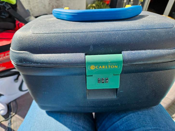 Carlton Beauty Case met Slot, Sieraden, Tassen en Uiterlijk, Beautycases, Gebruikt, Hardcase, Blauw, Met slot, Ophalen of Verzenden