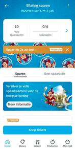 Efteling spaarkaarten van de Albert Heijn, Tickets en Kaartjes, Kortingsbon, Pretpark