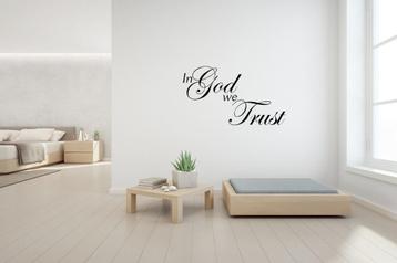 Christelijke muursticker wand tekst In God we trust beschikbaar voor biedingen