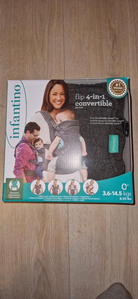 4 in 1 Flip Advanced Draagzak grijs-Infantino NIEUW IN DOOS!, Kinderen en Baby's, Babydragers en Draagdoeken, Nieuw, Draagzak