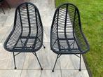 rieten/rotan stoelen, kleur zwart, Huis en Inrichting, Stoelen, Ophalen, Zo goed als nieuw, Zwart, Twee