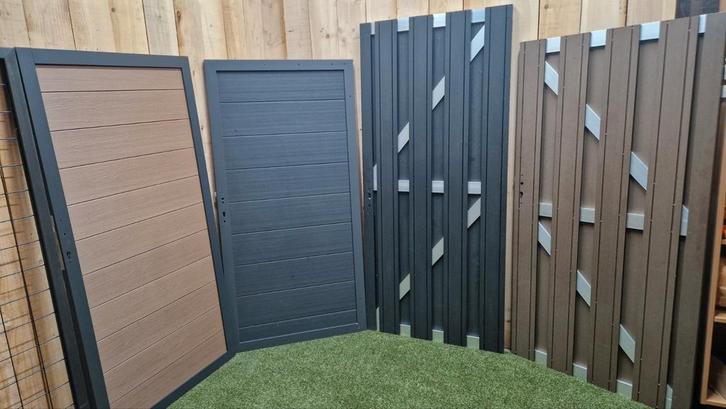 Composiet tuinpoorten compleet op voorraad!, Tuin en Terras, Schuttingen, Nieuw, Kunststof, 1 tot 2 meter, Minder dan 3 meter