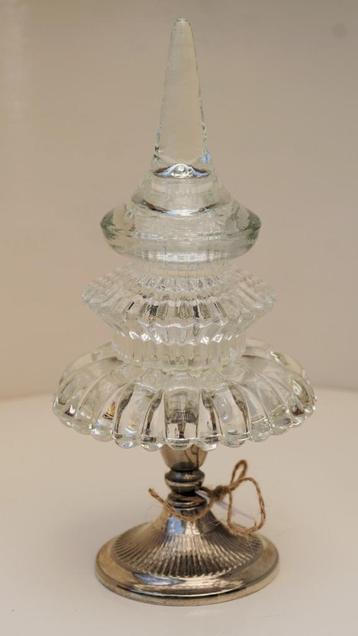 Vintage look Glazen Tafelornament, Boom, verzilverde poot beschikbaar voor biedingen